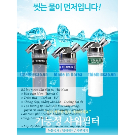 Lọc nước tại vòi VitaRain Made in Korea, nhập khẩu chính hãng từ Hàn Quốc (Lọc tinh khiết, không mùi)