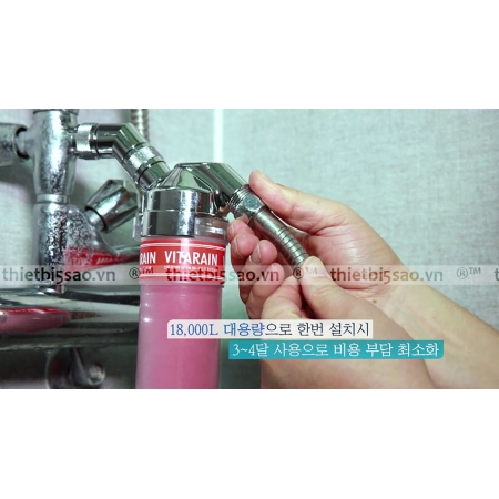Đầu lọc nước tại vòi sen Vitamin C dưỡng da, Hàng nhập khẩu chính hãng VitaRain Hàn Quốc