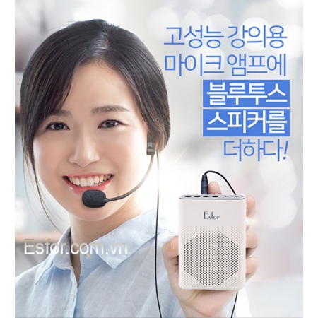 Máy trợ giảng Hàn Quốc ESFOR ES-330 mini mic hạt gạo có dây màu da, âm thanh trong veo