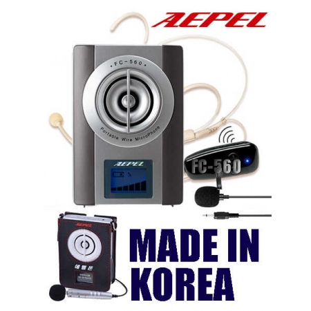 AEPEL FC-560 Mic hạt gạo màu da 2.4G cài áo, Loa 40W Máy trợ giảng không dây Hàn Quốc FC560