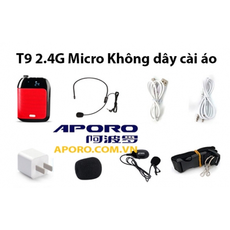 Máy trợ giảng Aporo T9 2.4G hàng chính hãng, Mic trợ giảng không dây đeo tai