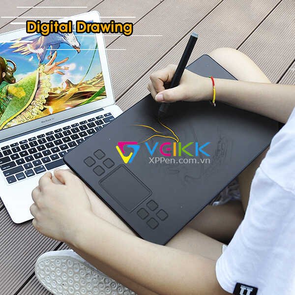 Bảng vẽ điện tử VEIKK A50 màn hình 10 inch, thiết bị dạy học online: Bảng vẽ Veikk chính hãng
