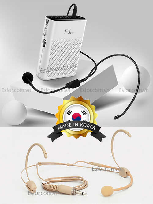 Máy trợ giảng Hàn Quốc ESFOR ES-330 mini mic mic hạt gạo có dây màu da (USB, thẻ nhớ, ghi âm)