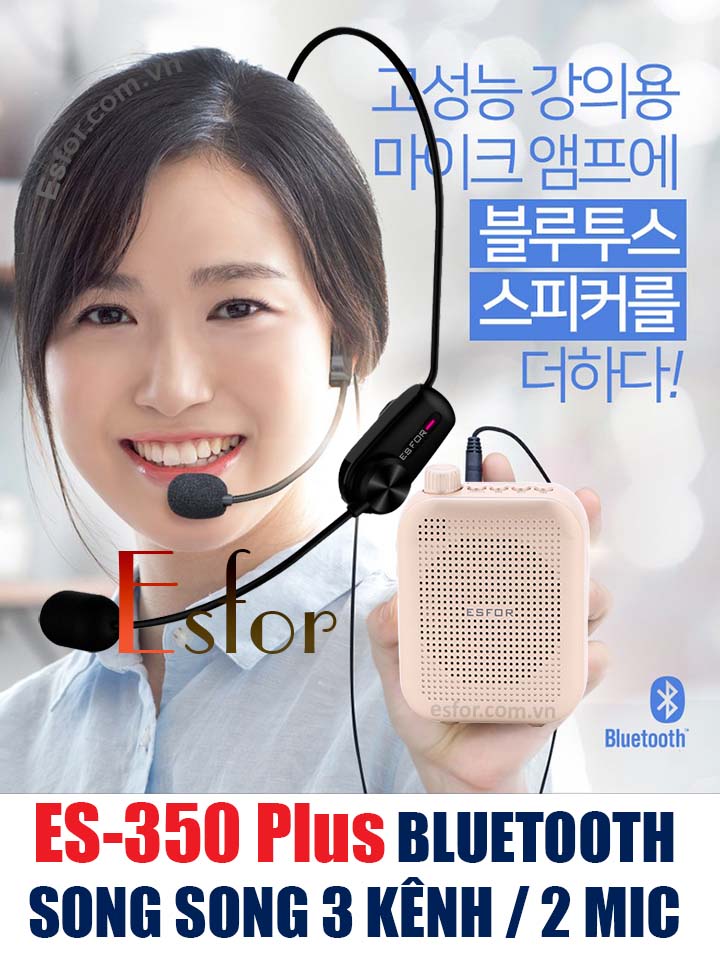 Máy trợ giảng không dây Hàn Quốc ESFOR ES-350 UHF (Loa Bluetooth ES350 UHF)