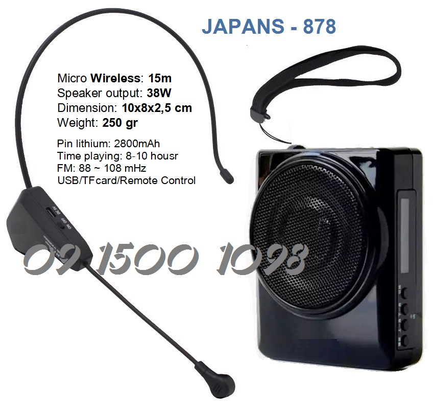 Mua máy trợ giảng Nhật Bản JAPANS 878W Mic không dây nhận ngay ưu đãi 960.000đ