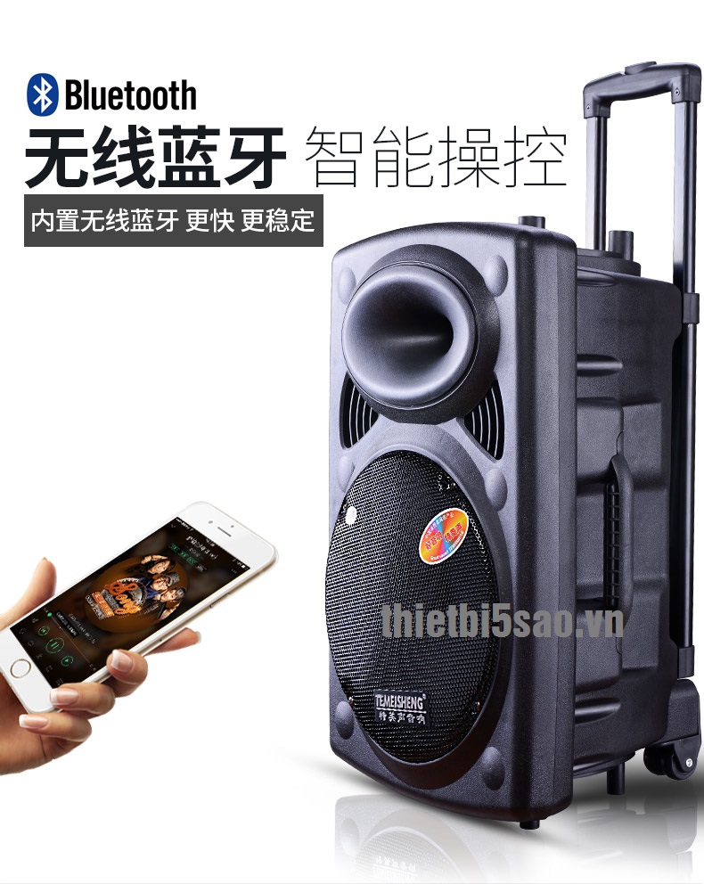 Loa kéo Temeisheng (LA 3 Tấc, Bass 30, 350W, di động, Bluetooth)